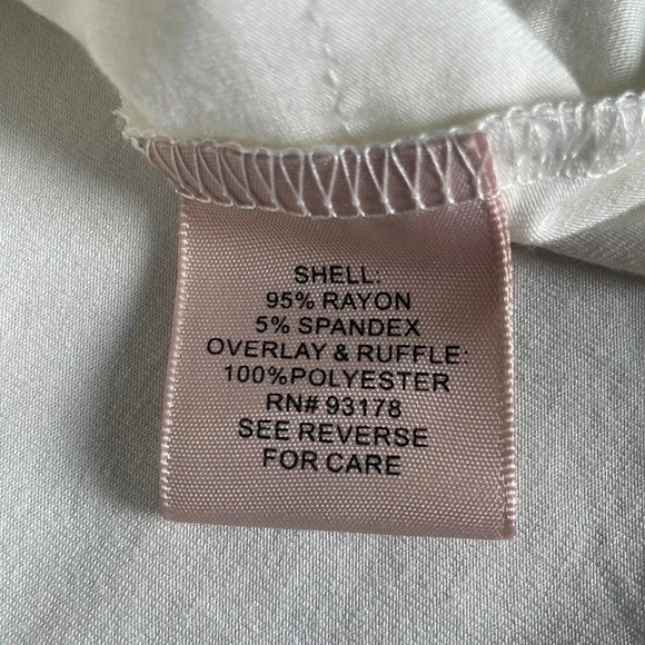 Philosophy Womens Sleeveless/tank top Ivory Stretch Layered Ruffles Size M - Picture 4 of 8